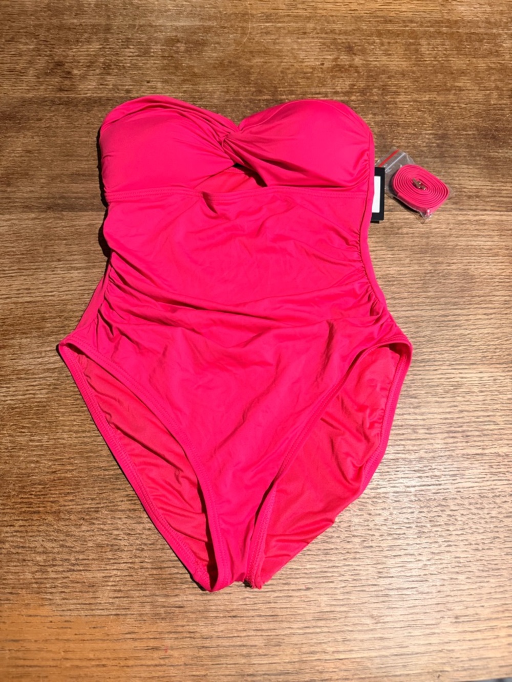 kate spade Hot Pink Strapless Swimsuit with Removable Strap